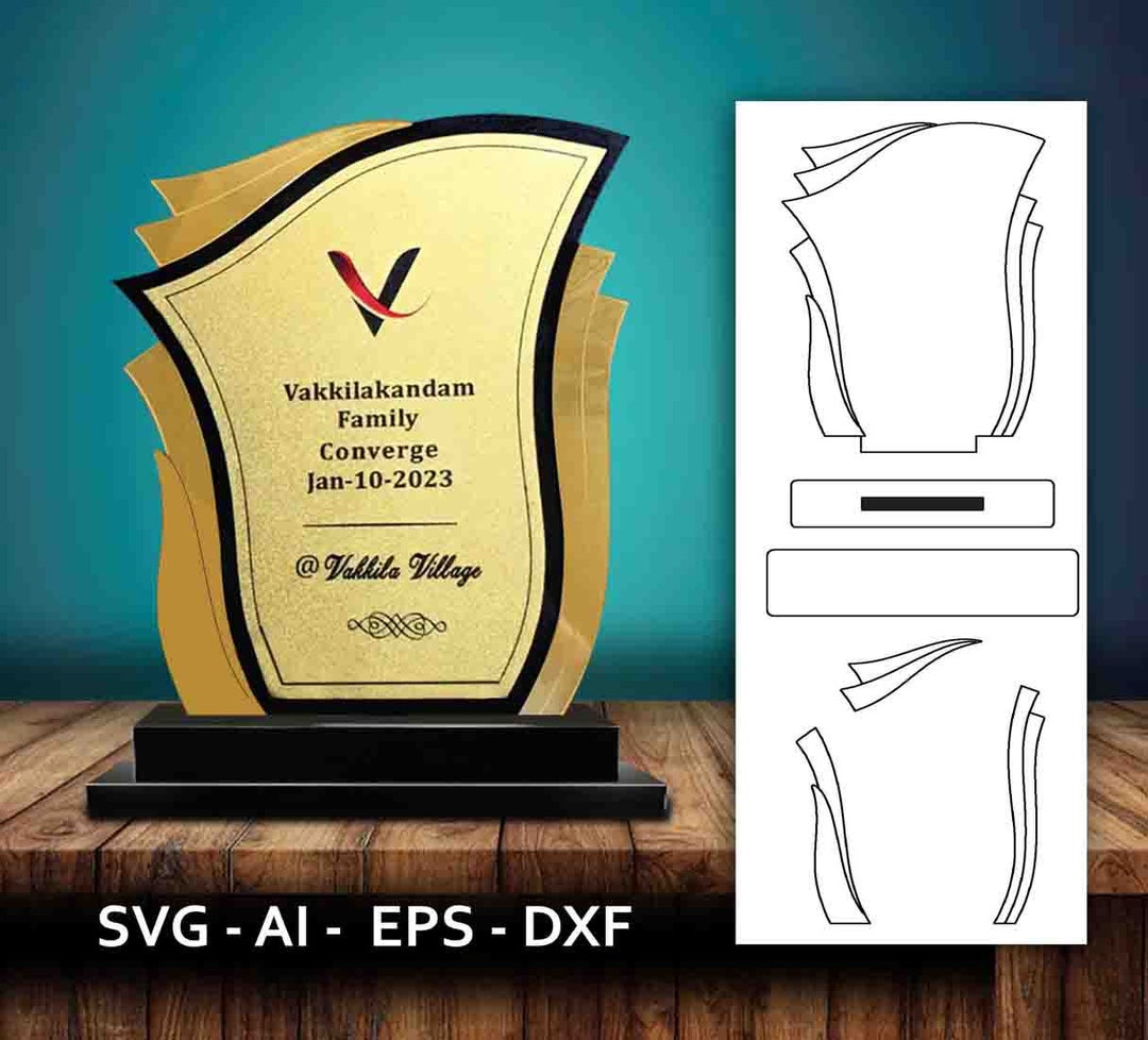 Award Trophy Laser Cut, Award Trophy SVG, Wood Cnc Cut Award, Award