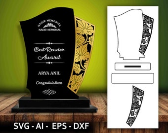 amazing Award Trophy,  Laser Cut, Award Trophy SVG, wood cut award, memento trophy, award design svg, Trophy Plaques, wooden shield trophy.
