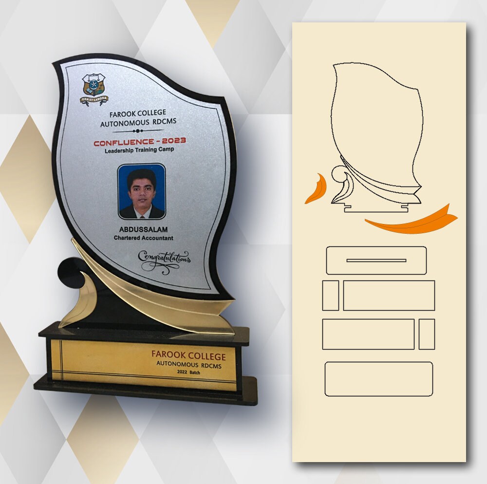 Award Trophy Laser Cut Files Wood Award Svg Files Vector Etsy