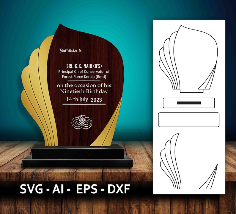 Award Trophy Laser Cut, Award Trophy SVG, Laser Cut Award, Award Gift