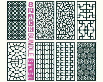 CNC-patroon geometrisch paneel: SVG-bundel deur- en kamerverdeler (digitale download)