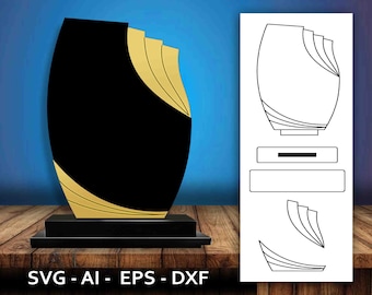Award Trophy Laser Cut, Award Trophy SVG, wood cnc cut award, award gift, memento trophy, award shield design, Trophy Plaque, wooden trophy.