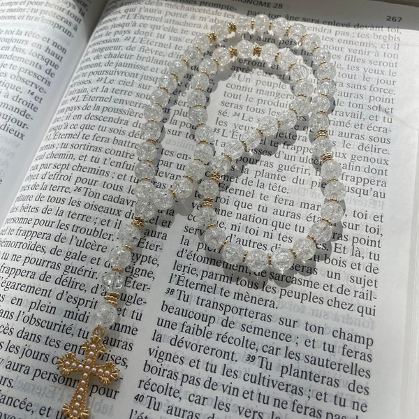 White cracked rosary