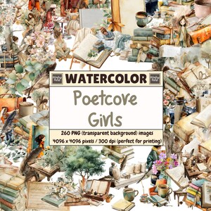 Poetcore Girls Watercolor Clipart