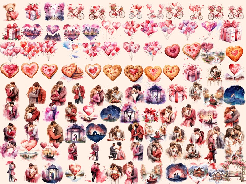 Heartwarming Valentine's Day Watercolor  Clipart
Digital Illustrations Celebrating Love on Valentines Day
Valentines  Day Clipart Download
Adorable Clipart Designs for a Romantic Occasion
Valentines  Day Clip Art Set
Valentines Day Graphics PNG