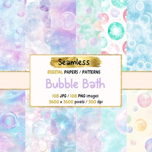 Carta digitale con motivo senza soluzione di continuità per bagnoschiuma - Texture morbide e saponate, sfondi di carta pastello stampabili, download immediato, uso commerciale