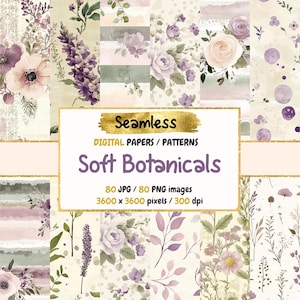 Lavender Floral Seamless Paper: Soft Botanical Textures (Digital Download)