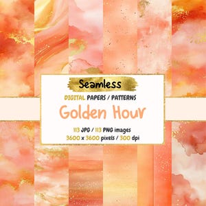 Goldene Stunde nahtloses digitales Papier - warme strahlende Texturen, elegante Hintergründe, druckbares Scrapbookpapier, sofortiger Download, kommerzielle Nutzung