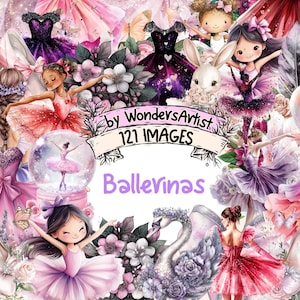 Ballerinas Watercolor Clipart Bundle - 121 PNG Dancer Images, Graceful Ballet Illustrations, Dance Art, Instant Download, Commercial Use