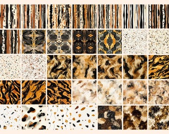 Tortoiseshell Digital Paper: Seamless Marbled Patterns (commercial