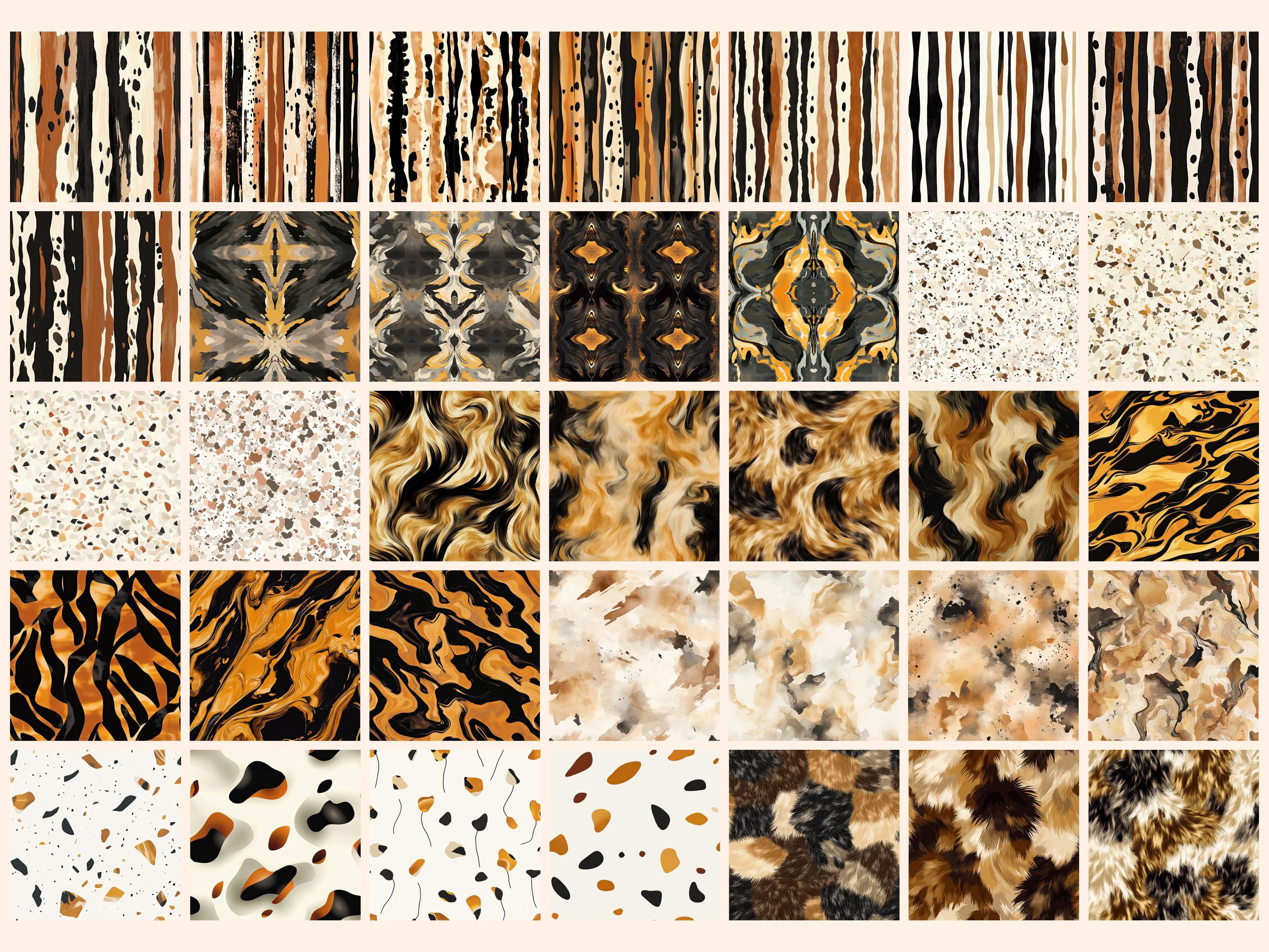 Tortoiseshell Digital Paper: Seamless Marbled Patterns (commercial