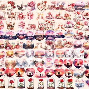 Heartwarming Valentine's Day Watercolor  Clipart
Digital Illustrations Celebrating Love on Valentines Day
Valentines  Day Clipart Download
Adorable Clipart Designs for a Romantic Occasion
Valentines  Day Clip Art Set
Valentines Day Graphics PNG