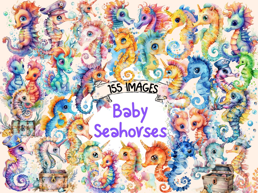 Baby Seahorses Watercolor Clipart Bundle 155 Png Seahorse Images Baby Seahorses Watercolor Clipart Bundle 155 Png Seahorse Images