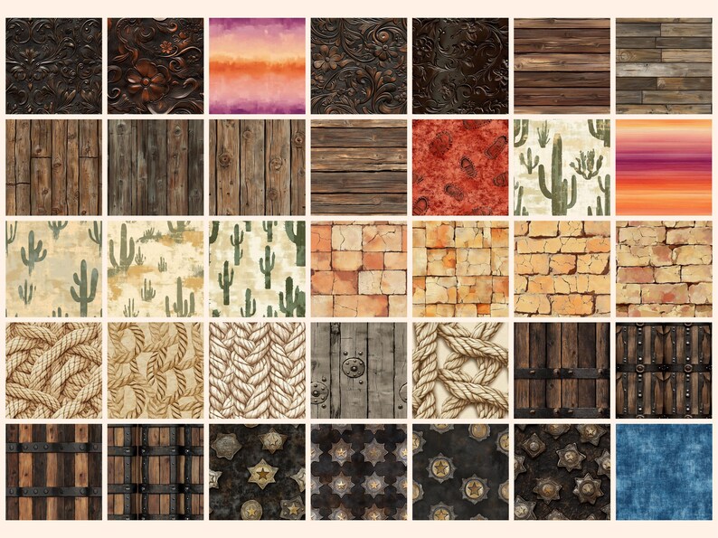 Western Digital Paper: Rustic Cowboy Textures (commercial Use) - Etsy