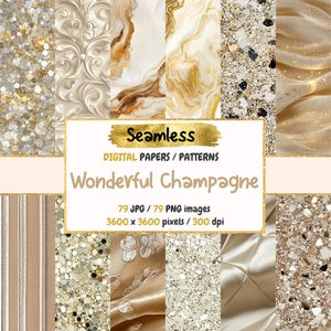 Wonderful Champagne Seamless Digital Paper - Elegant Textures, Luxe Backgrounds, Printable Scrapbook Paper, Instant Download, Commercial Use