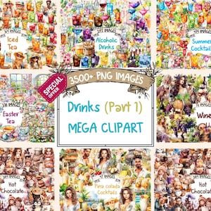Drinks Mega Clipart Bundle (P1) - 3500+ PNG Refreshing Drink Images, Vibrant Graphics, Instant Digital Download, Commercial License Included