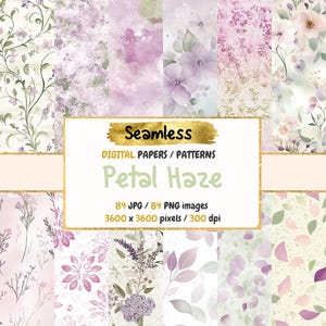 Petal Haze Digital Paper: Seamless Floral Textures (Instant Download)
