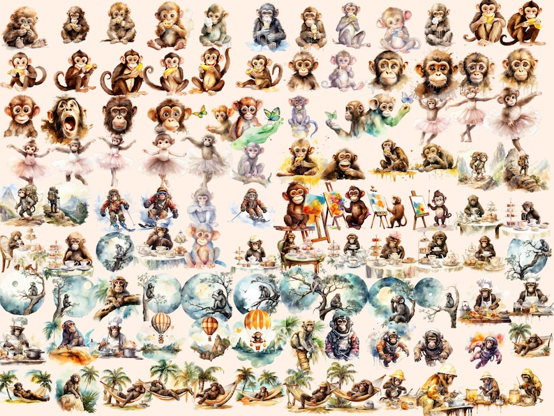 Playful Monkeys Clipart
Monkey PNG Graphics
Monkey Illustrations
Whimsical Monkey Clipart Art
Digital Monkeys Clipart Download
Adorable Monkey Designs
Monkey Clip Art Set
Charming Monkey Graphics
Monkeys Digital Art
Watercolor Monkey Illustations
