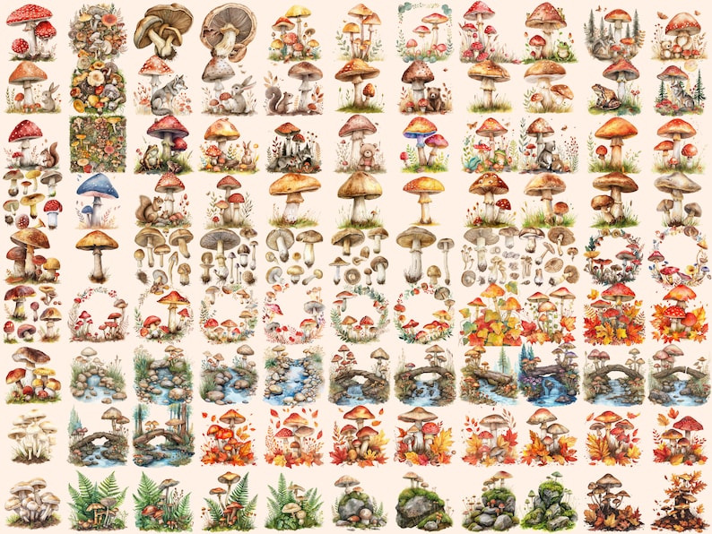 Enchanting Mushroom Watercolor Clipart
Whimsical Illustrations of Colorful Mushrooms
Forest Toadstool Images
Digital Mushroom Clipart Download
Mushroom Clip Art Set
Picturesque Graphics Depicting Vibrant Mushrooms in Nature
Mushroom Digital Art PNG