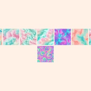 Cotton Candy Digital Paper: Pastel Seamless Patterns (commercial Use ...