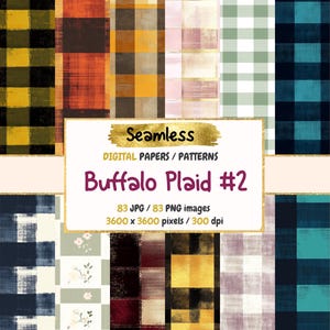 Buffalo Plaid Digital Paper: Lumberjack Checkered Patterns (Commercial Use)