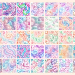 Cotton Candy Digital Paper: Pastel Seamless Patterns (commercial Use ...