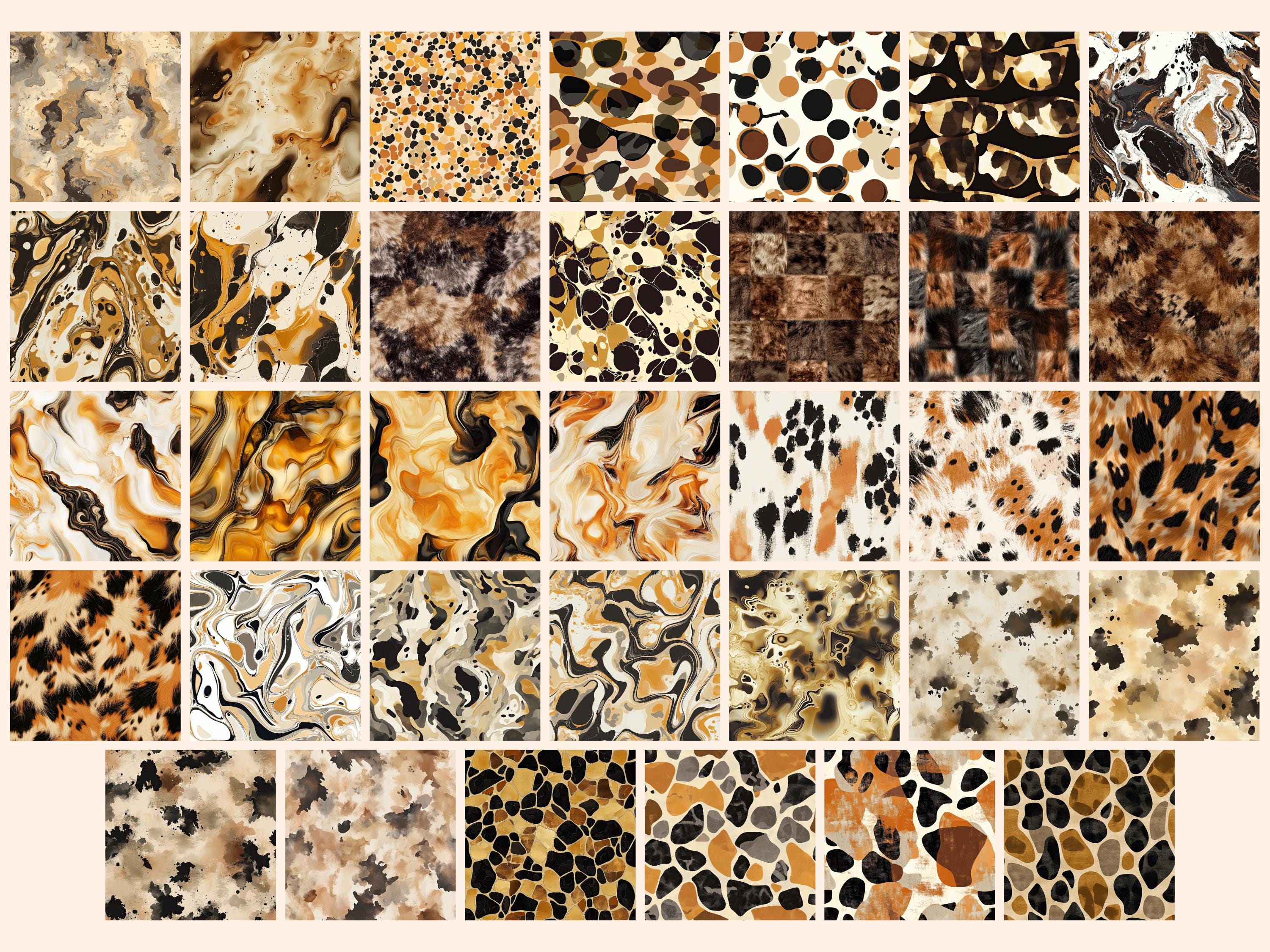 Tortoiseshell Digital Paper: Seamless Marbled Patterns (commercial Use ...