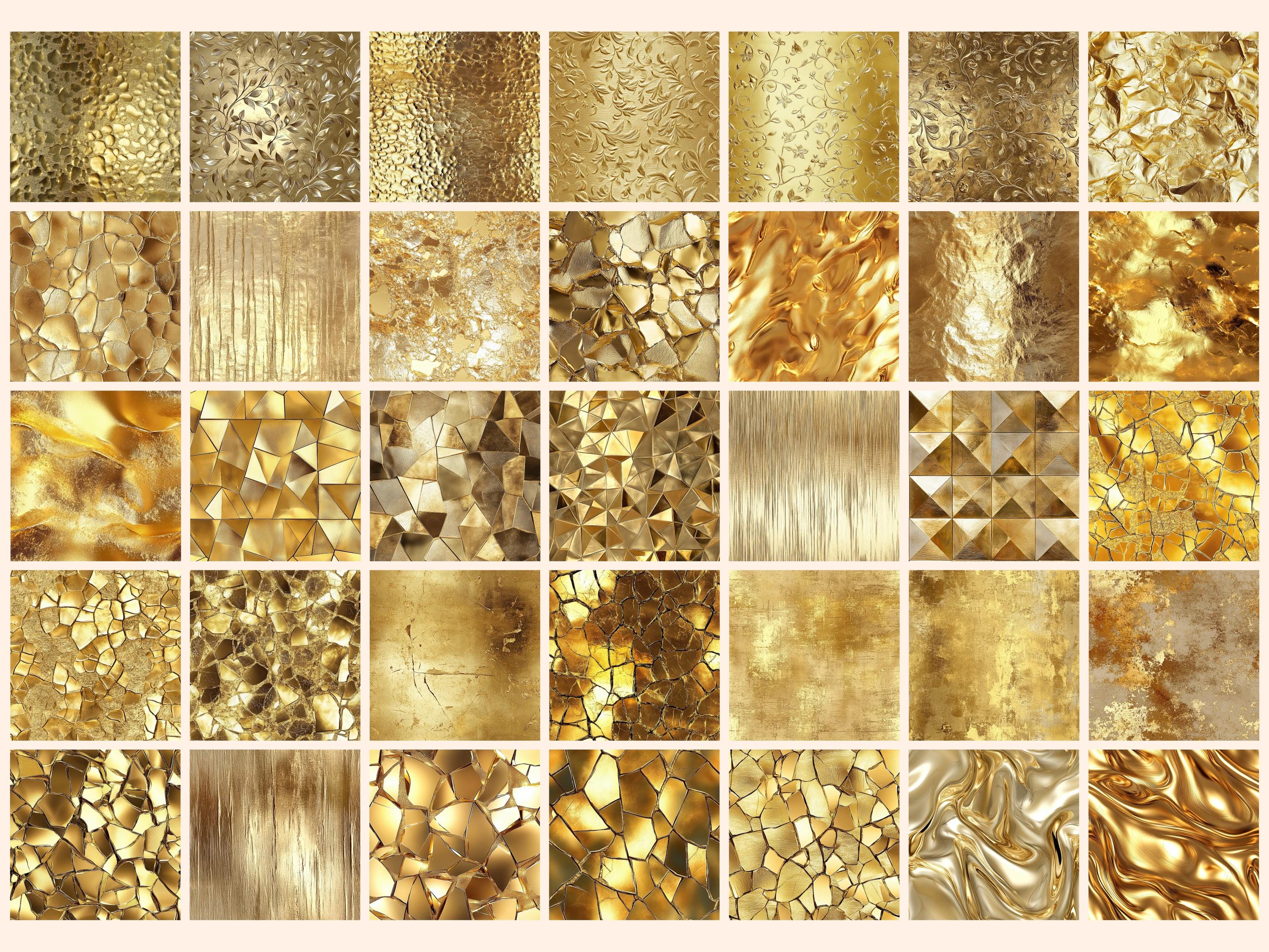 Gold Foil Digital Paper: Luxe Metallic Textures (instant Download) - Etsy