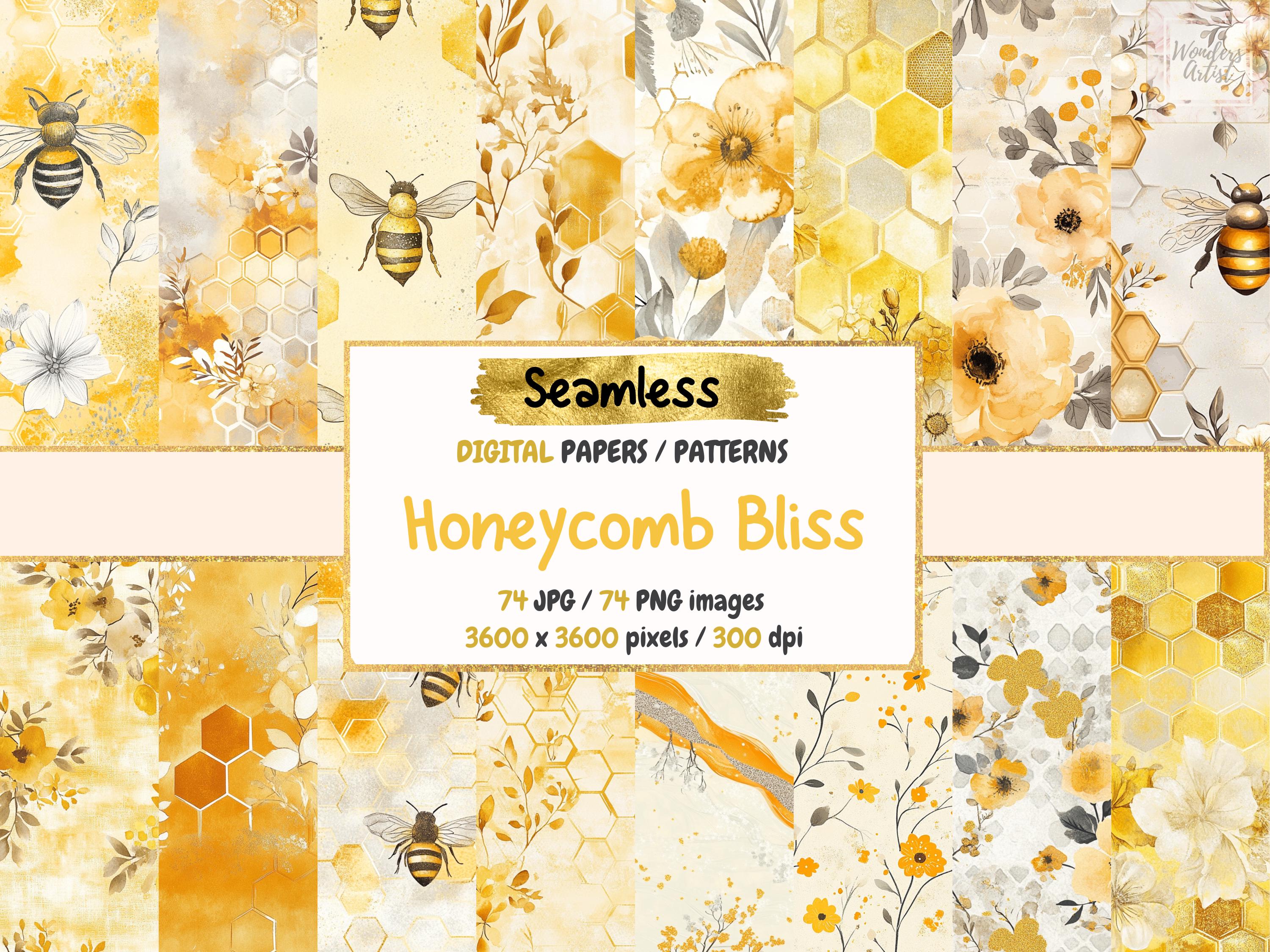 Honeycomb Bee Digital Paper – Seamless Pattern Set (commercial Use) - Etsy