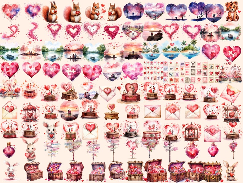 Heartwarming Valentine's Day Watercolor  Clipart
Digital Illustrations Celebrating Love on Valentines Day
Valentines  Day Clipart Download
Adorable Clipart Designs for a Romantic Occasion
Valentines  Day Clip Art Set
Valentines Day Graphics PNG