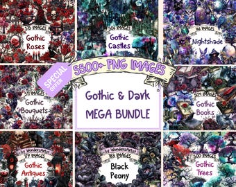 Gothic Clipart Bundle: 5500+ Macabre PNG Graphics (Digital Download)