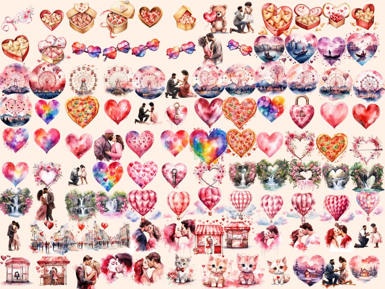Heartwarming Valentine's Day Watercolor  Clipart
Digital Illustrations Celebrating Love on Valentines Day
Valentines  Day Clipart Download
Adorable Clipart Designs for a Romantic Occasion
Valentines  Day Clip Art Set
Valentines Day Graphics PNG