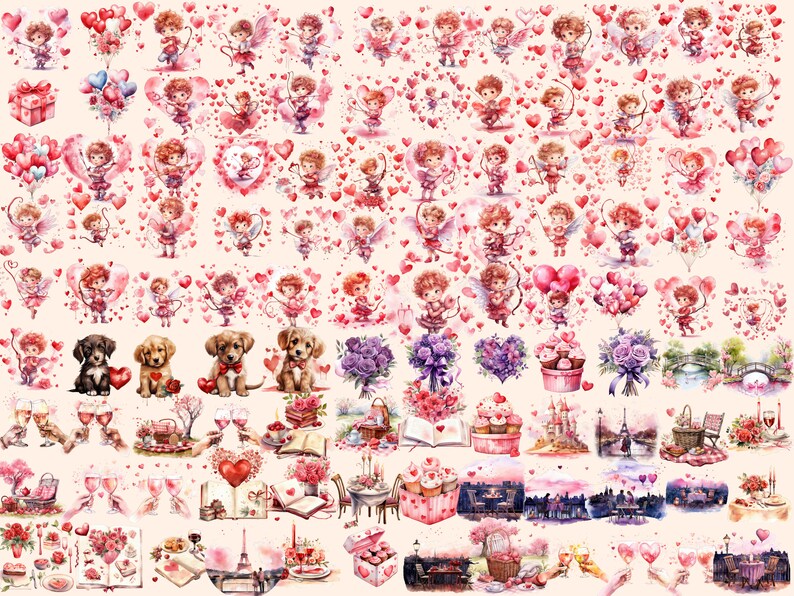 Heartwarming Valentine's Day Watercolor  Clipart
Digital Illustrations Celebrating Love on Valentines Day
Valentines  Day Clipart Download
Adorable Clipart Designs for a Romantic Occasion
Valentines  Day Clip Art Set
Valentines Day Graphics PNG
