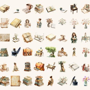 Poetcore Girls Watercolor Clipart