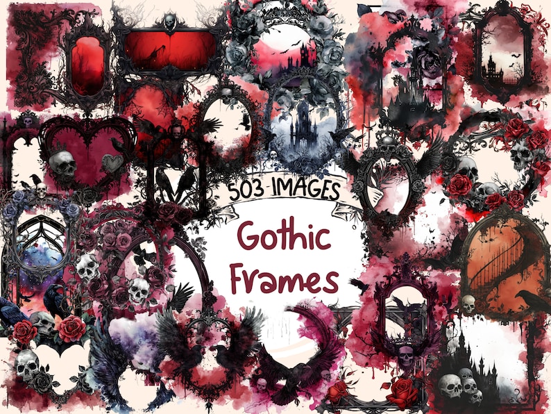 Intriguing Gothic Vintage Frames Watercolor Clipart
Whimsical Frame Illustrations with a Gothic Aesthetic
Digital Gothic Frames Clipart Download
Adorable Clipart Designs Featuring Ornate Gothic Frames
Gothic Frames Clip Art Set
Captivating Graphics