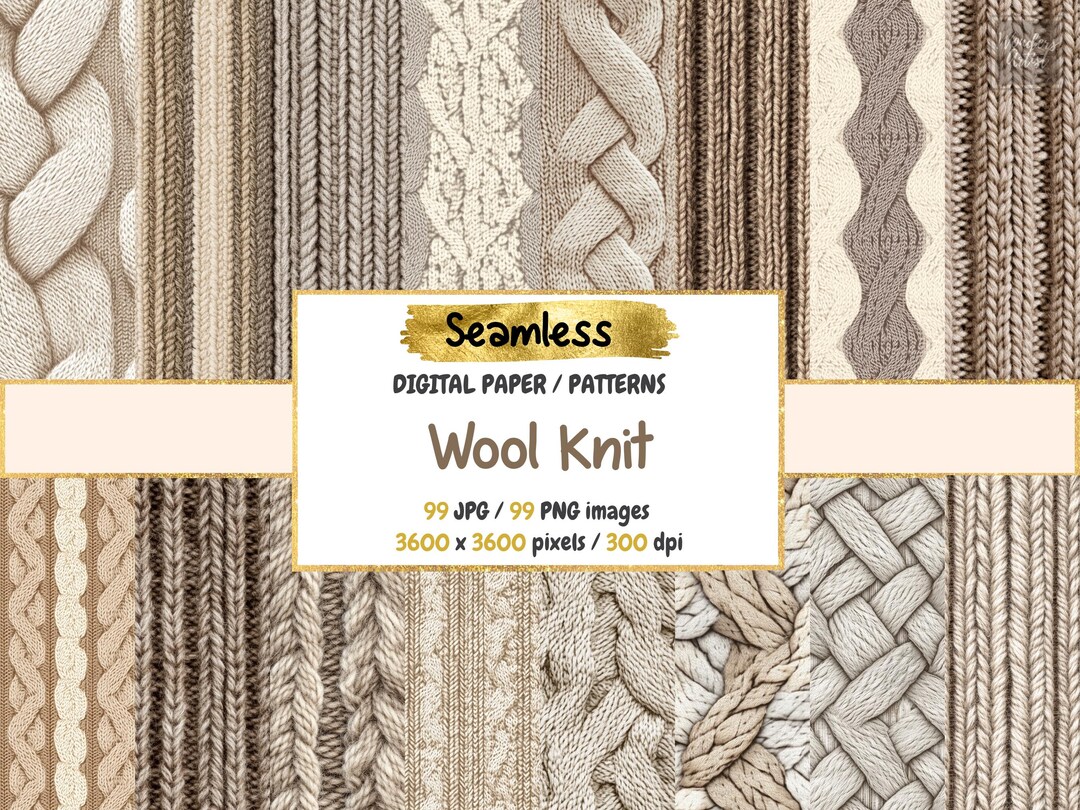 Wool Knit Digital Paper - Etsy