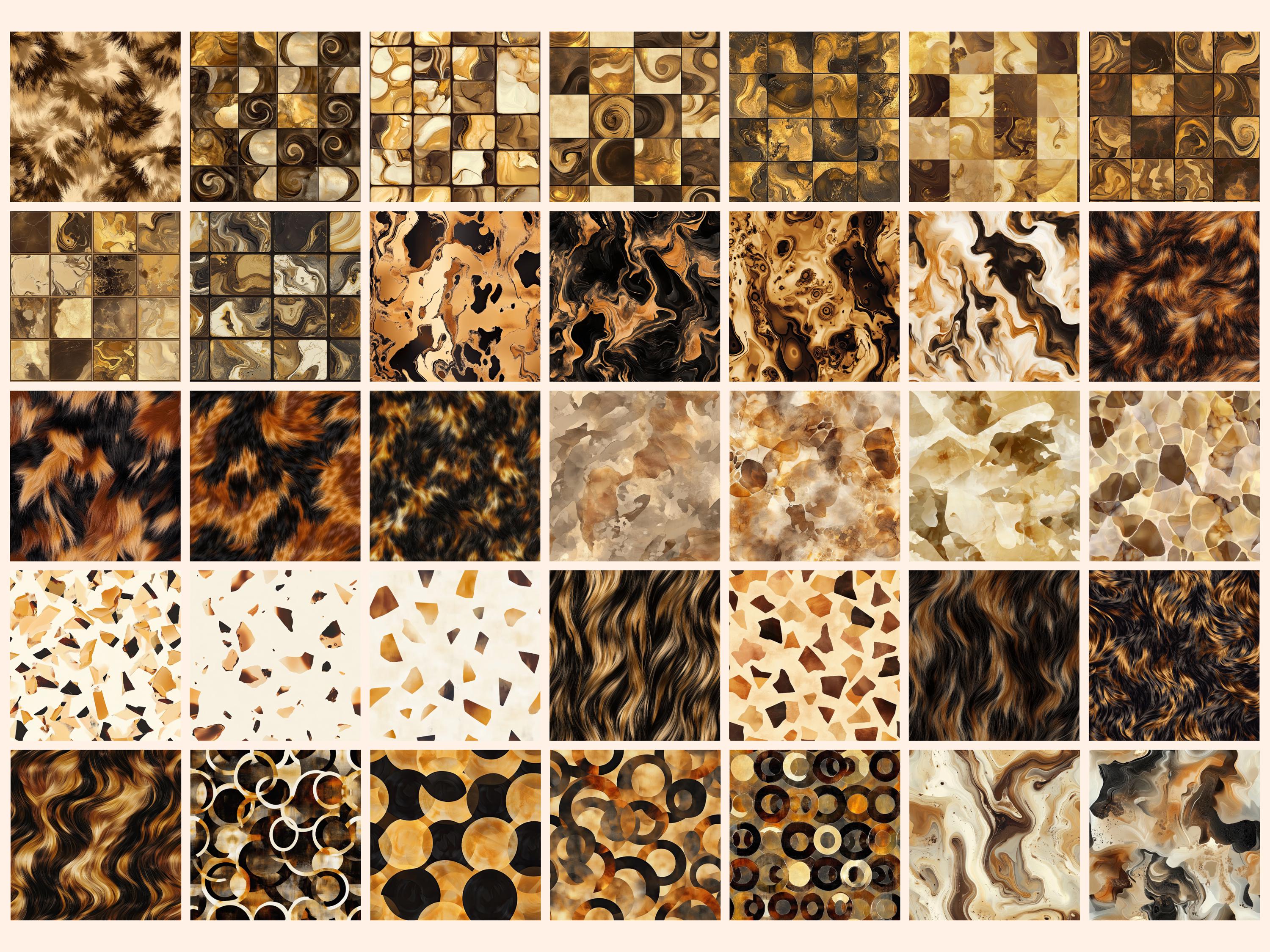 Tortoiseshell Digital Paper: Seamless Marbled Patterns (commercial