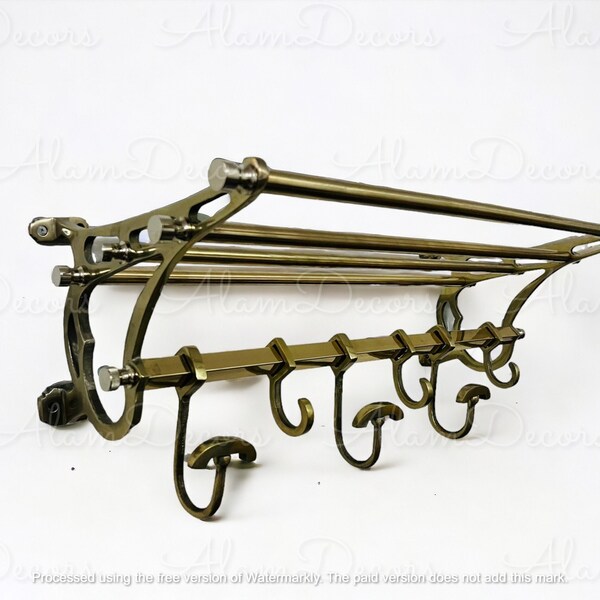 French Coat Rack Luggage Wall Mounted Rack Shelf ~ Utensil Rail Wall Mounted ~French Art Decor Hat and Coat Rack .