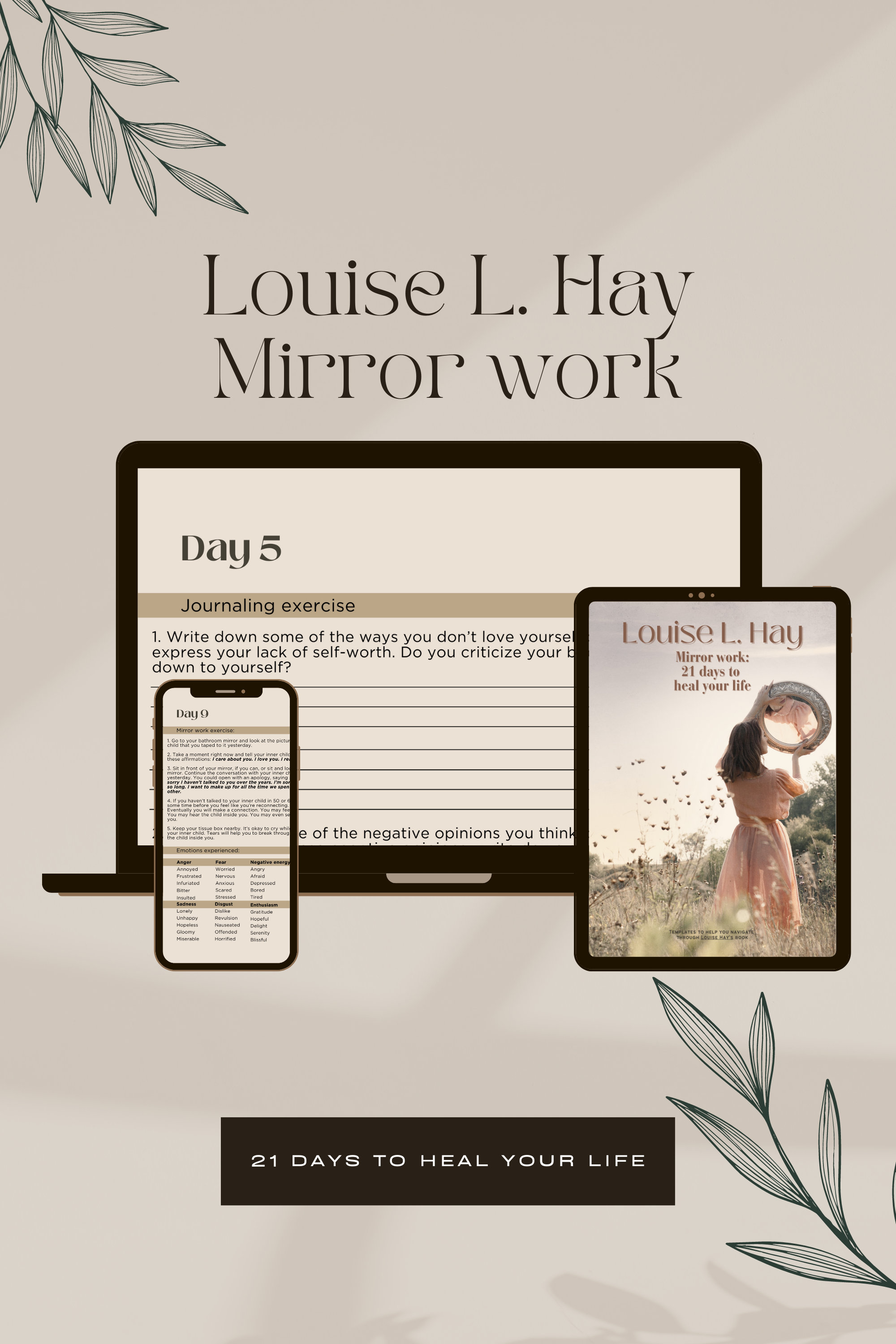 ルイーズ・ヘイ ミラーワーク：21日間ワークブック（PDF） - Etsy 日本