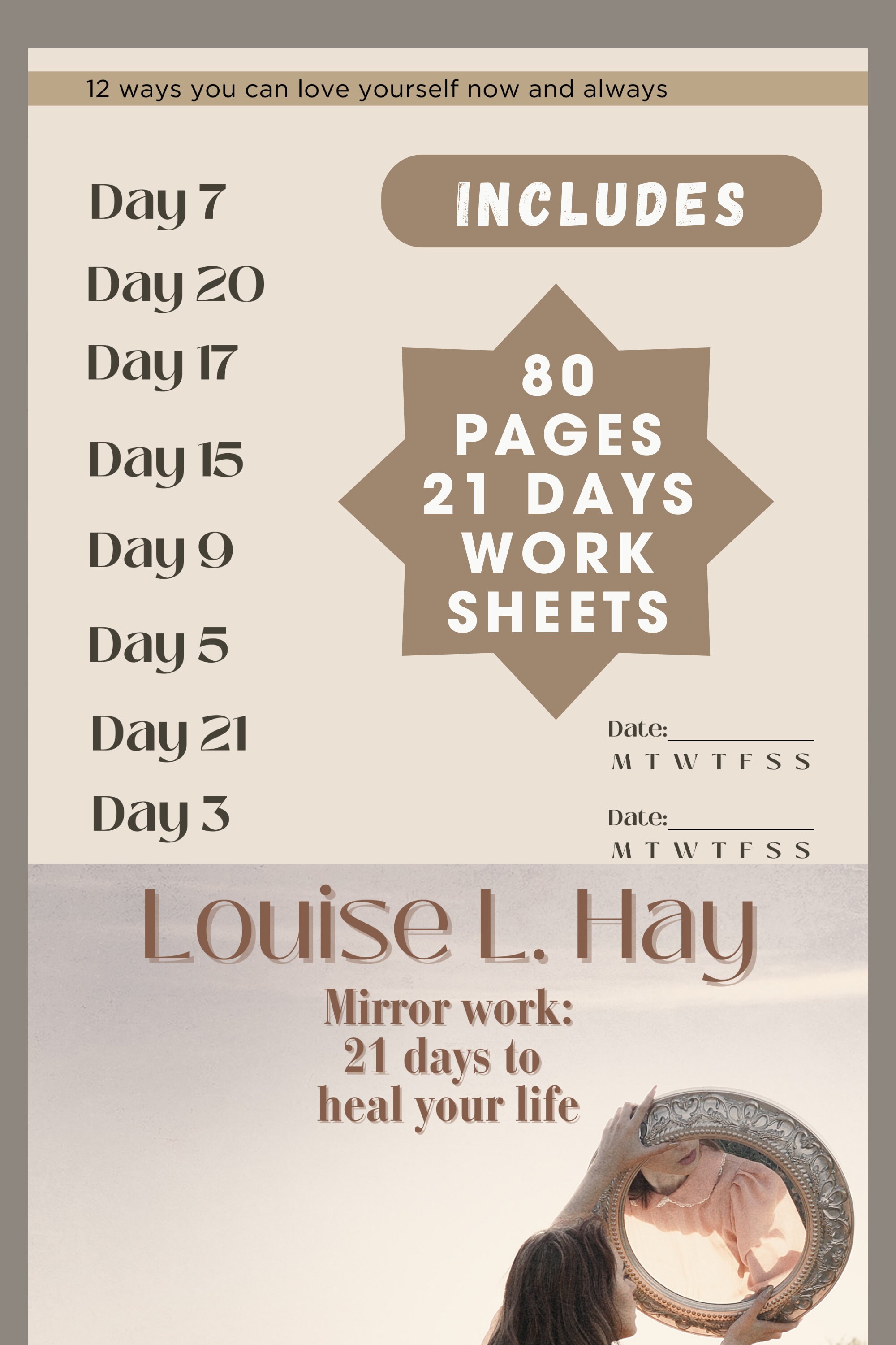 ルイーズ・ヘイ ミラーワーク：21日間ワークブック（PDF） - Etsy 日本