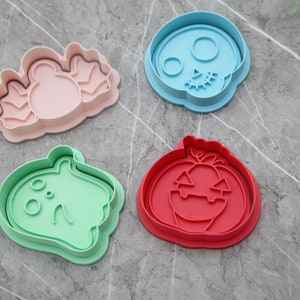 Set of Halloween Cookie Cutters with Stamps