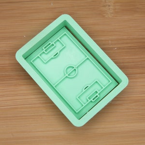 Soccer or Football pitch cutter and stamp for use with cookies, clay and other polymers