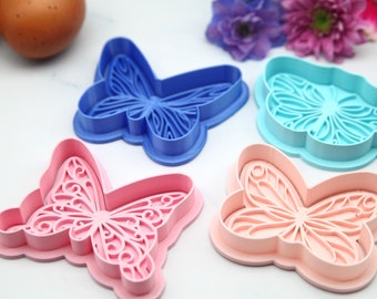 A Set of Butterfly Cutters and Stamps for use with Cookie Dough, Clay and other Polymers