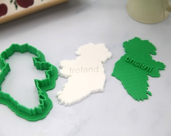 Ireland cookie cutter and stamp (Both included)