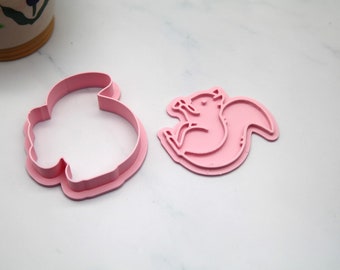 Squirrel shaped Cutter and Stamp for use with Cookie Dough and Fondant