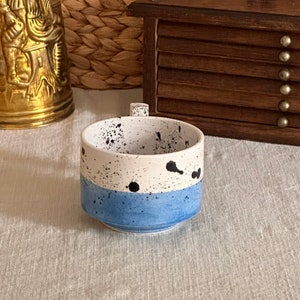 Handmade Ceramic T Handle Coffee Mug-Unique Design-Hand Painted image 5