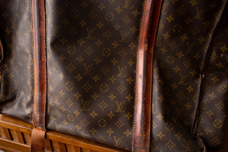 Genuine Vintage Louis Vuitton Garment Bag / Antique Luxury Leather Carryon With Buckles, Straps