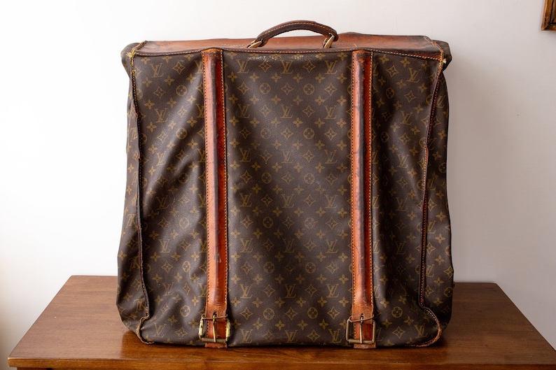 Genuine Vintage Louis Vuitton Garment Bag / Antique Luxury Leather Carryon With Buckles, Straps