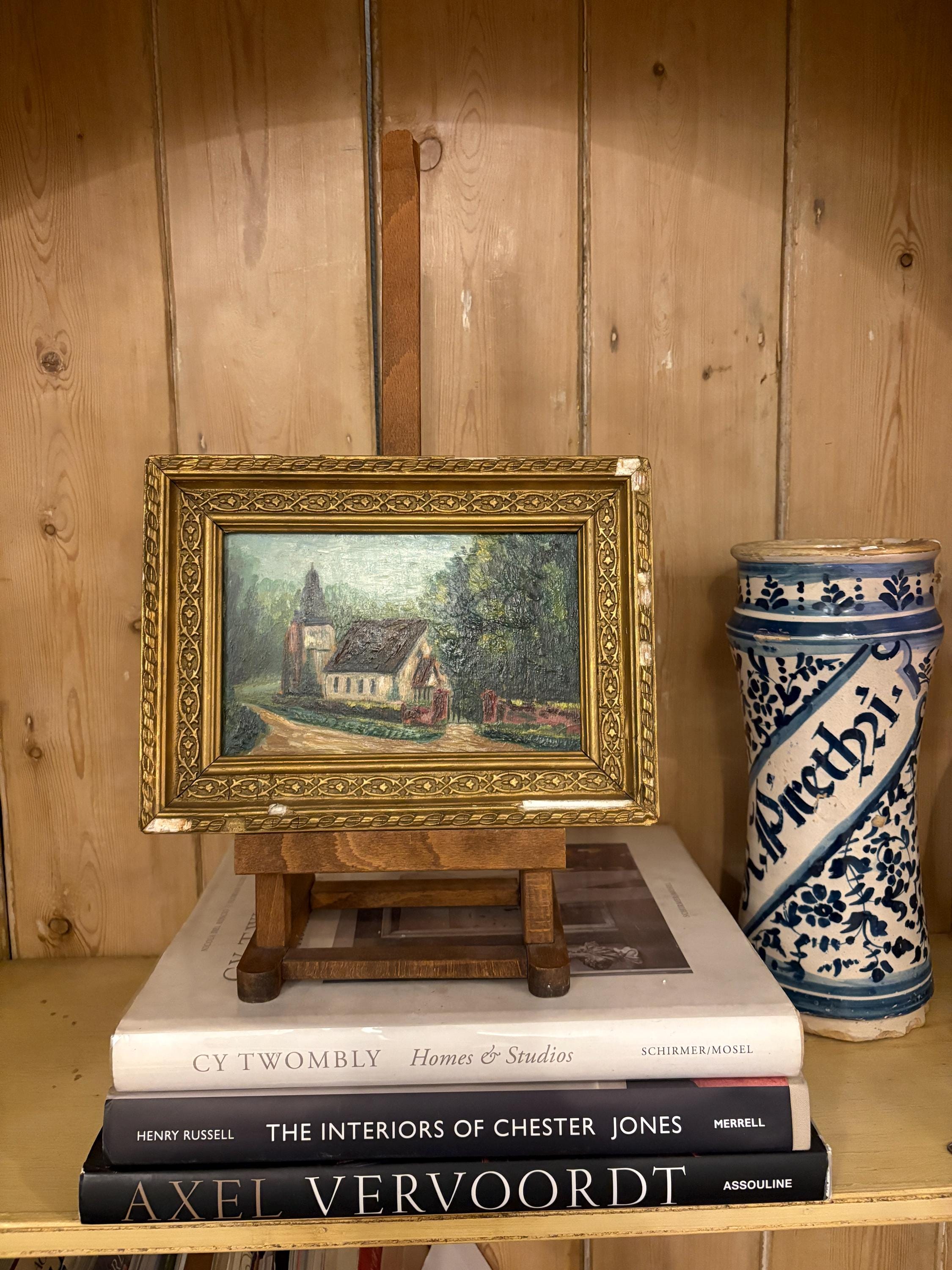 French Oil Original Church Village - Etsy