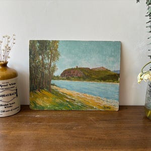 Original Oil Painting / French Landscape / Signed / Antique Wall Art / Vintage French Wall Decor / French Cottage Core